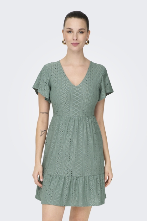 Only onlsandra s/s v-neck dress jrs noos
